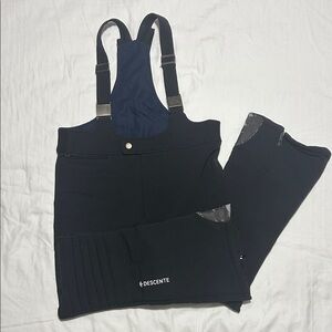 Descente Navy and Black Ski Bib Pants